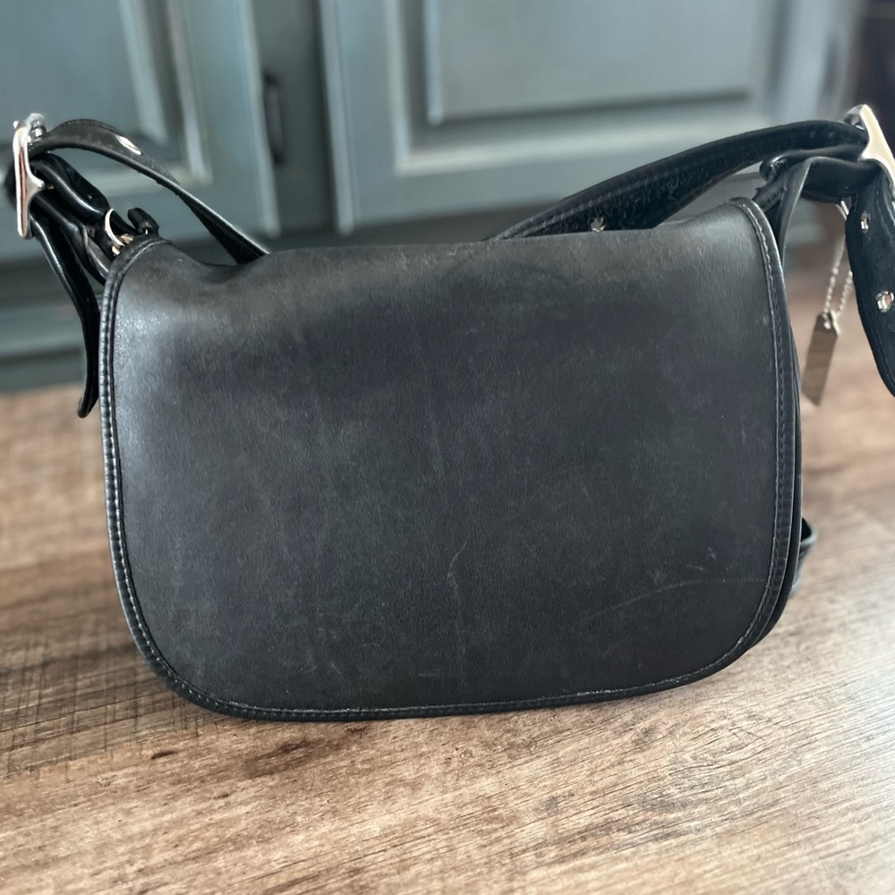 Coach Patricia legacy 9951 black crossbody purse with flap